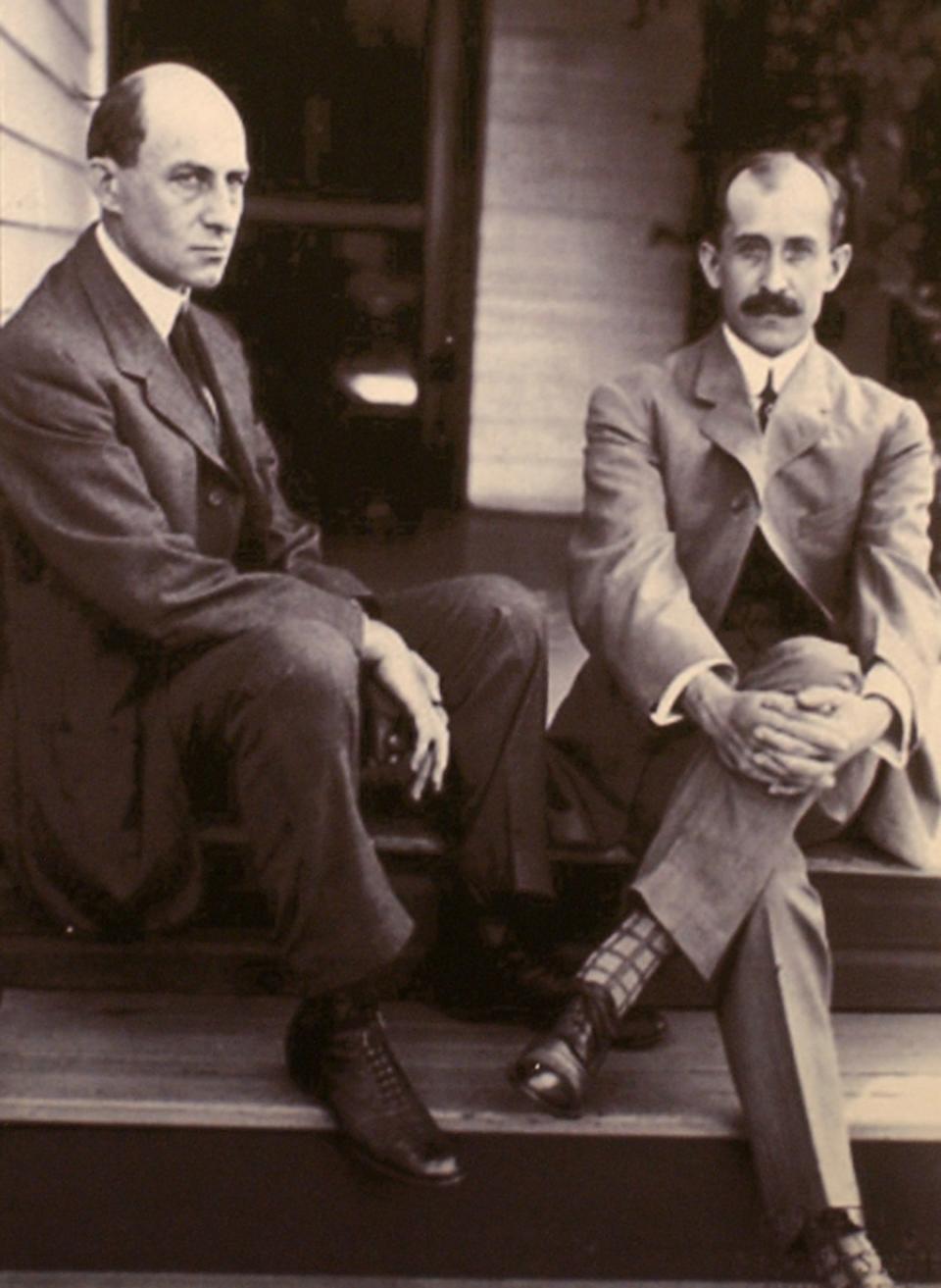 A photo of Wilbur Wright, left and his brother, Orville Wright at home in Dayton, Ohio.