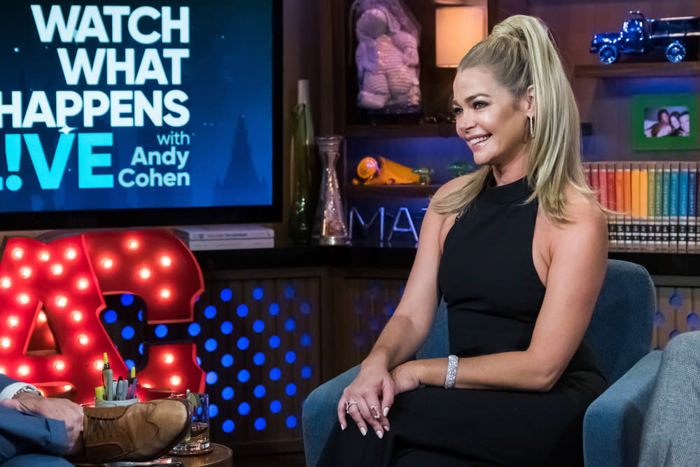 WATCH WHAT HAPPENS LIVE WITH ANDY COHEN -- Episode 16122 -- Pictured: <span class="caas-xray-inline-tooltip"><span class="caas-xray-inline caas-xray-entity caas-xray-pill rapid-nonanchor-lt" data-entity-id="Denise_Richards" data-ylk="cid:Denise_Richards;pos:1;elmt:wiki;sec:pill-inline-entity;elm:pill-inline-text;itc:1;cat:Actor;" tabindex="0" aria-haspopup="dialog"><a href="https://search.yahoo.com/search?p=Denise%20Richards" data-i13n="cid:Denise_Richards;pos:1;elmt:wiki;sec:pill-inline-entity;elm:pill-inline-text;itc:1;cat:Actor;" tabindex="-1" data-ylk="slk:Denise Richards;cid:Denise_Richards;pos:1;elmt:wiki;sec:pill-inline-entity;elm:pill-inline-text;itc:1;cat:Actor;" class="link ">Denise Richards</a></span></span> -- (Photo by: Charles Sykes/Bravo)