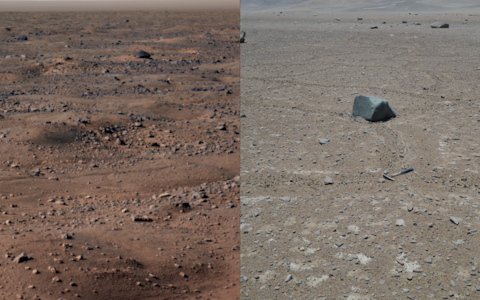 Mars on the left and the Atacama on the right  - Credit: NASA (left) / Alessandro Airo, TU Berlin (right)