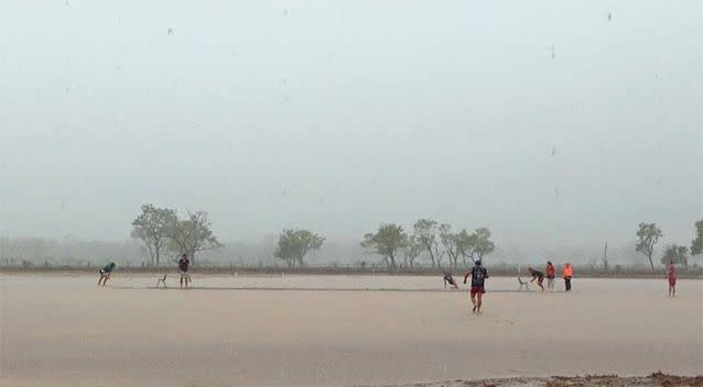 There were no rain delays in this cricket match at Blackall. Photo: Cassie Turner/Facebook