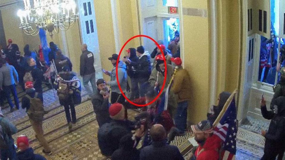 Patrick Woehl is circled as he enters the U.S. Capitol’s Senate Wing entrance on Jan. 6, 2021, in a photo provided by the FBI and federal prosecutors. Colton and another Citrus Heights resident, Kyle Travis Colton, have been separately charged in connection with the insurrection as Congress certified the results of the 2020 election. U.S. Attorney's Office