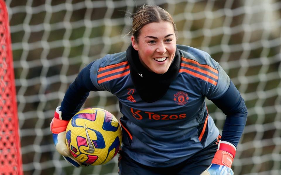 Mary Earps in training with Manchester United women - Mary Earps: ‘I want to make goalkeeping cool’ - Getty Images/Charlotte Tattersall