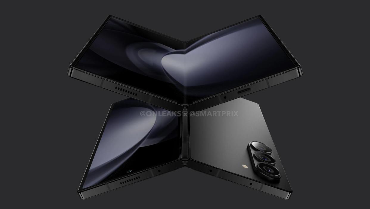  A leaked render of the Samsung Galaxy Z Fold 6. 