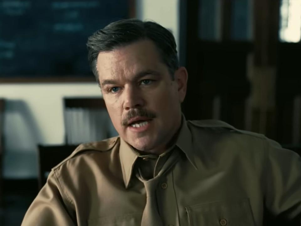 Matt Damon in the trailer for ‘Oppenheimer' (Universal Pictures)