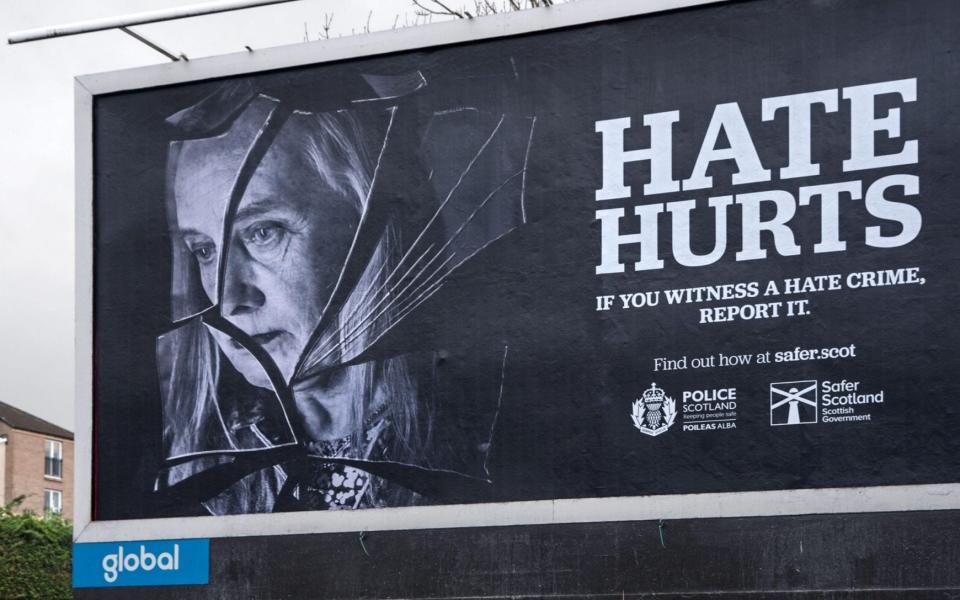 Billboard campaign by Police Scotland and the Scottish Government for Safer Scotland to raise public awareness of the impact of hate crime