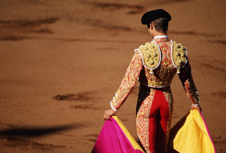 A traditional Spanish bull fighter.