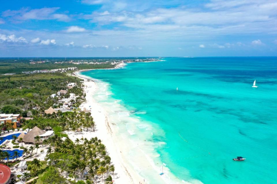 drone view of Punta Maroma Mexico