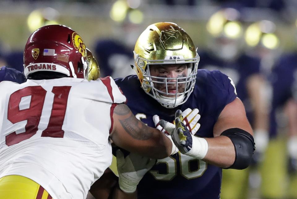 Notre Dame offensive lineman Quenton Nelson was taken sixth in the 2018 NFL draft by the Colts. (AP)