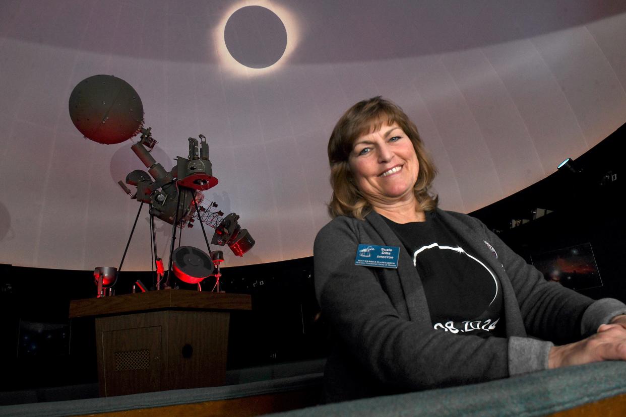 Suzie Dills is the director at the Hoover Price Planetarium in Canton. She will spent April 8 at an eclipse party in Avon Lake educating people about the science behind the eclipse.