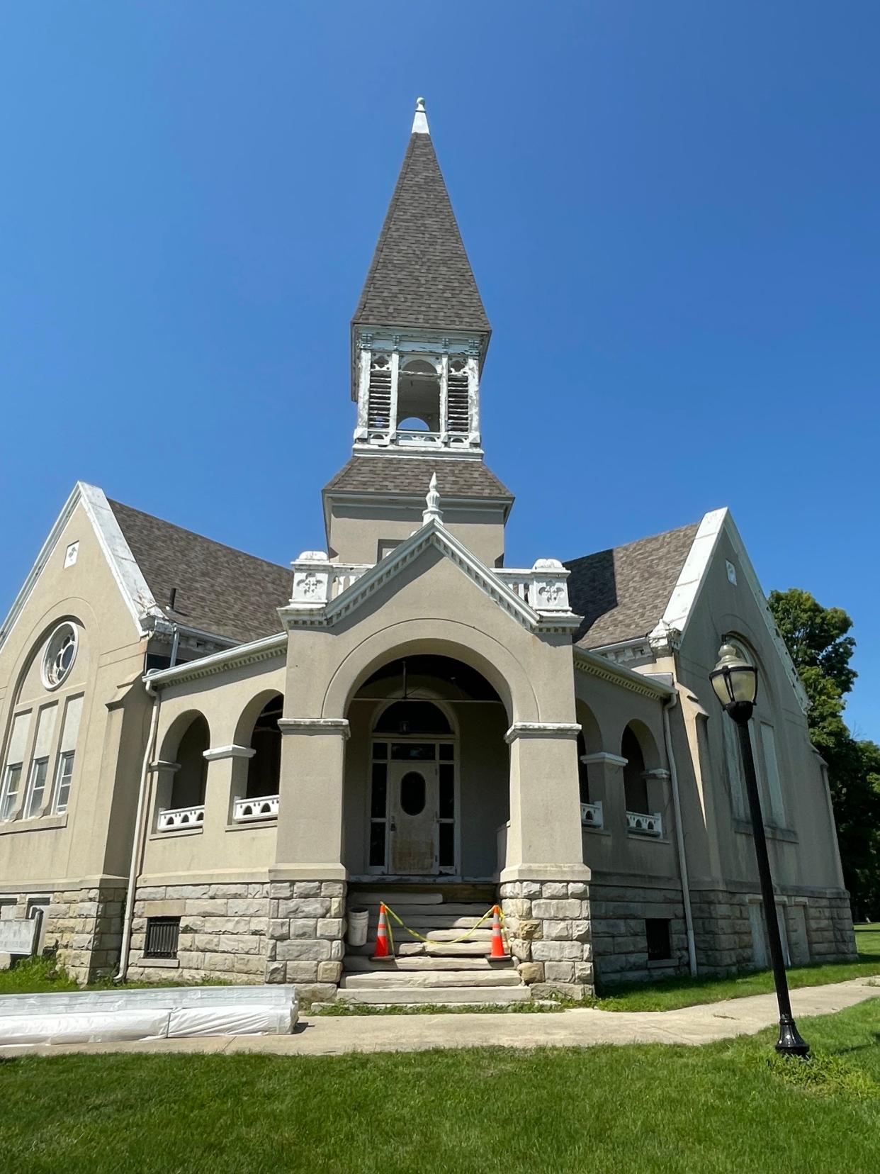 The former chapel on the former Adrian Training School campus is pictured. Renamed Haviland Hall, the building is undergoing renovations by the River Raisin Ragtime Revue, which has raised at least $150,000 for phase one of the project, consisting of exterior renovations, including a $60,000 grant from the Michigan Arts and Culture Council and funds from Adrian Kiwanis Club, Maurice and Dorothy Stubnitz Foundation, PlaneWave Instruments and other donors. R4 plans to raise $1 million through grants, crowdfunding and donations.