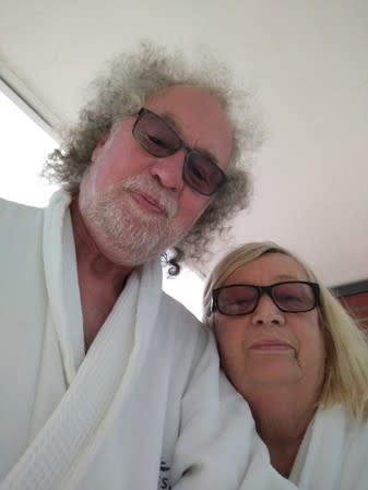 An undated picture shows Sonja and Paul Brain as they pose for a selfie during their holidays in an unknown location