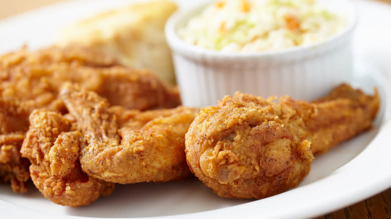 Plate of fried chicken