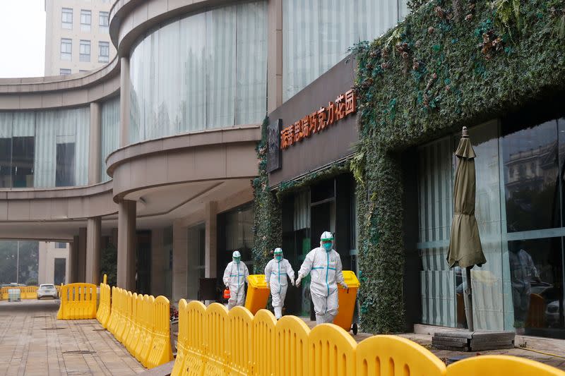 Hotel where WHO team members tasked with investigating the origins of the coronavirus (COVID-19) pandemic are quarantined, in Wuhan
