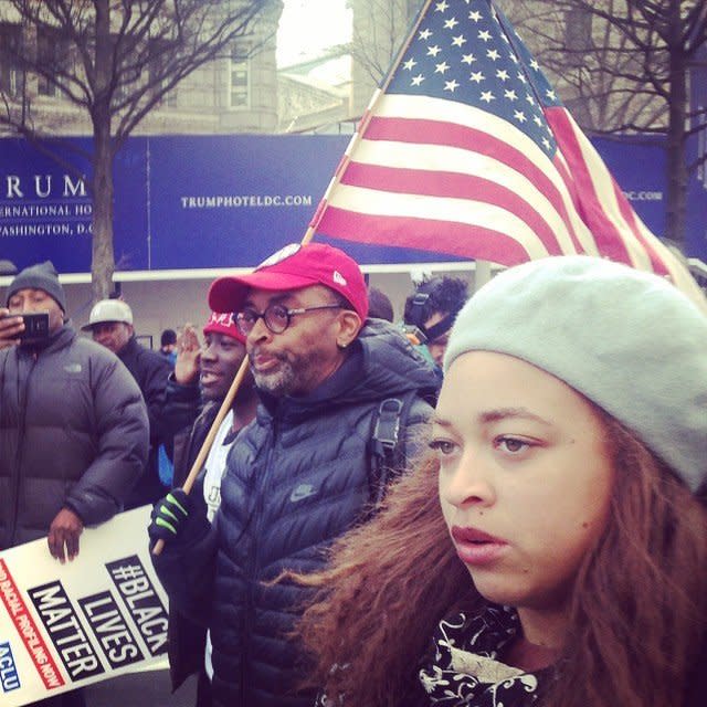 Filmmaker Spike Lee participates in a march in the U.S. Capitol building on Saturday, Dec. 13, 204 in Washington, DC. 