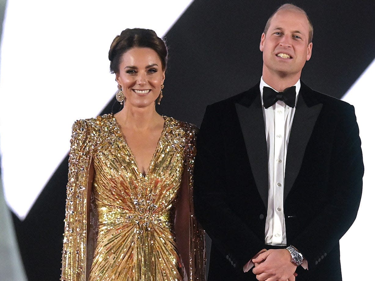 Kate Middleton and Prince William at the "No Time to Die" premiere.