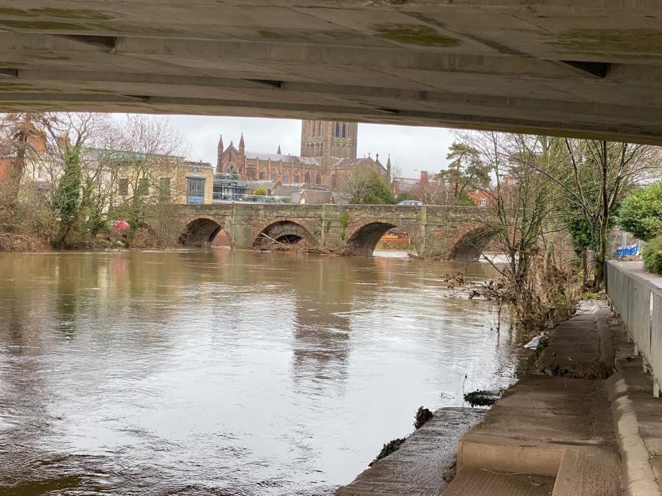 Flood alert What Hereford looks like today