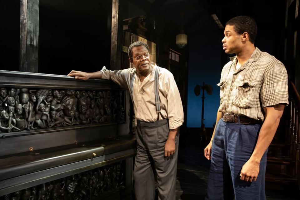<div class="inline-image__caption"><p>Samuel L. Jackson and Ray Fisher in 'The Piano Lesson.'</p></div> <div class="inline-image__credit">Julieta Cervantes</div>