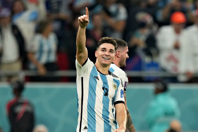 Julián Álvarez festejó su gol ante Australia