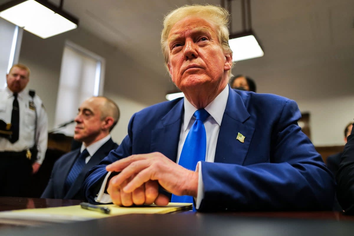 Donald Trump in court. (POOL/AFP via Getty Images)