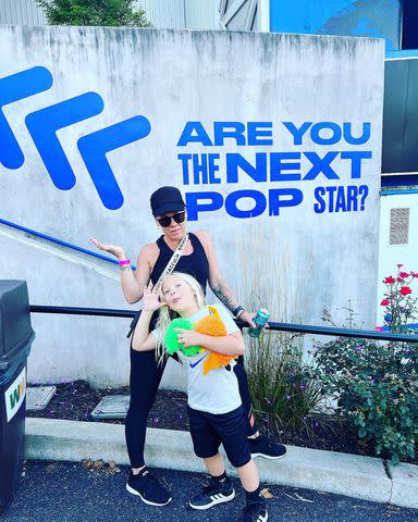 <p>Pink/Instagram</p> Pink posed with son Jameson during the day trip