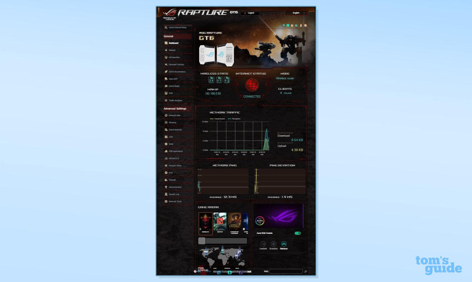 Asus ROG Rapture GT6 app screenshot