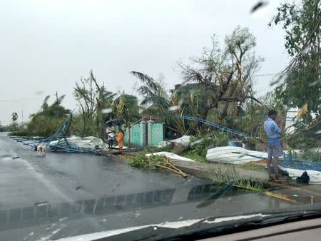 The aftermath of cyclone Gaja is seen in Tamil Nadu, India November 16, 2018 in this picture obtained from social media. SHABBIR AHMED/via REUTERS