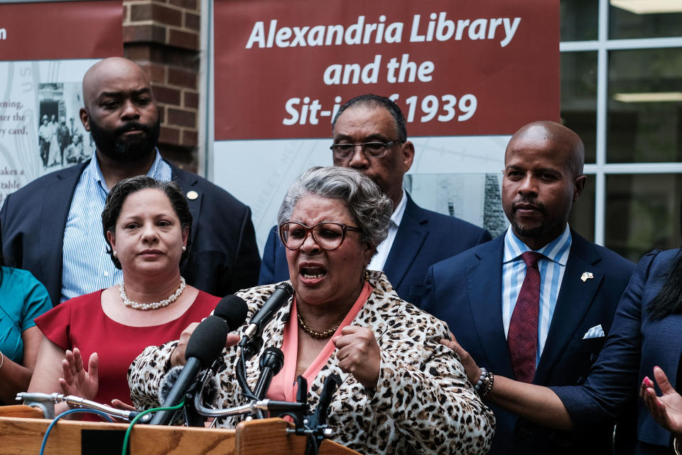 Rep. Thompson speaks at a press conference on voting rights outside of the Kate Waller Barrett Branch Library in Alexandria, Va., on July 16.<span class="copyright">Michael A. McCoy for TIME</span>