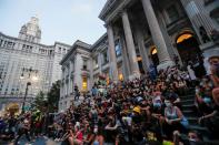 The City Hall Autonomous Zone protest to defund the New York Police Department (NYPD) in Manhattan, New York City