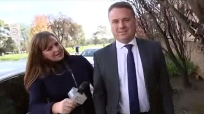 Briggs refused to answer any questions from journalist Anna Henderson on Tuesday. Photo: ABC