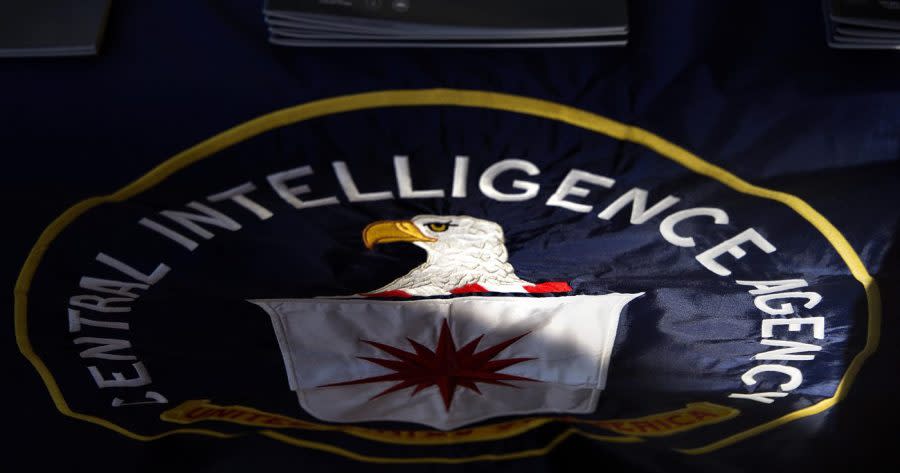 <em>In this Nov. 13, 2013 file photo, a CIA logo is seen in Atlanta. (AP Photo/David Goldman, File)</em>