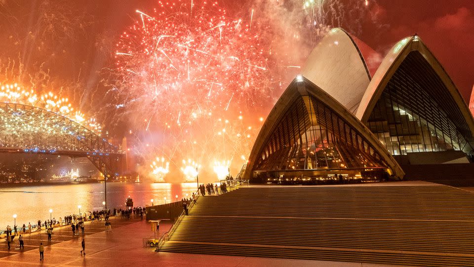 Fireworks are set off over the Sydney Opera House during New Year's Eve celebrations on January 1, 2021. - Brook Mitchell/Getty Images