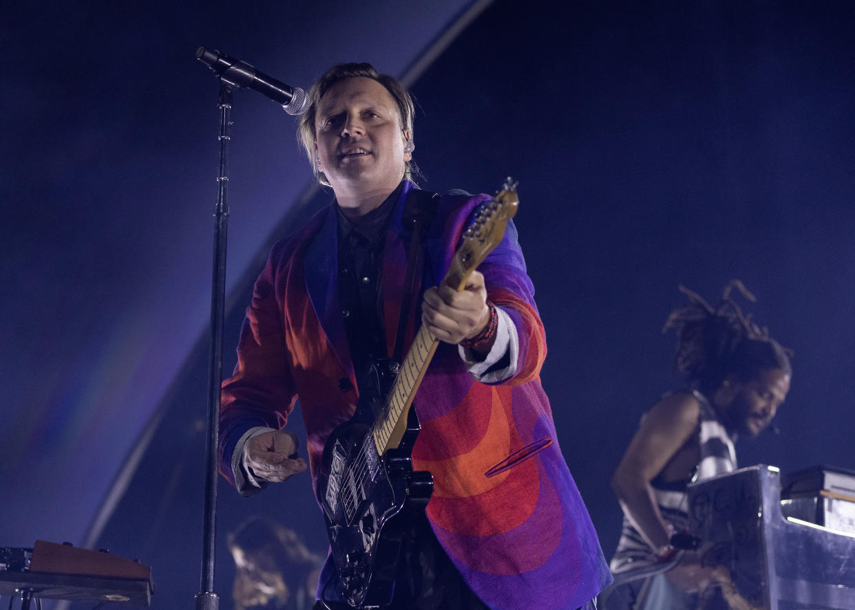 VANCOUVER, BRITISH COLUMBIA - NOVEMBER 25: Win Butler of Arcade Fire performs on stage during The 