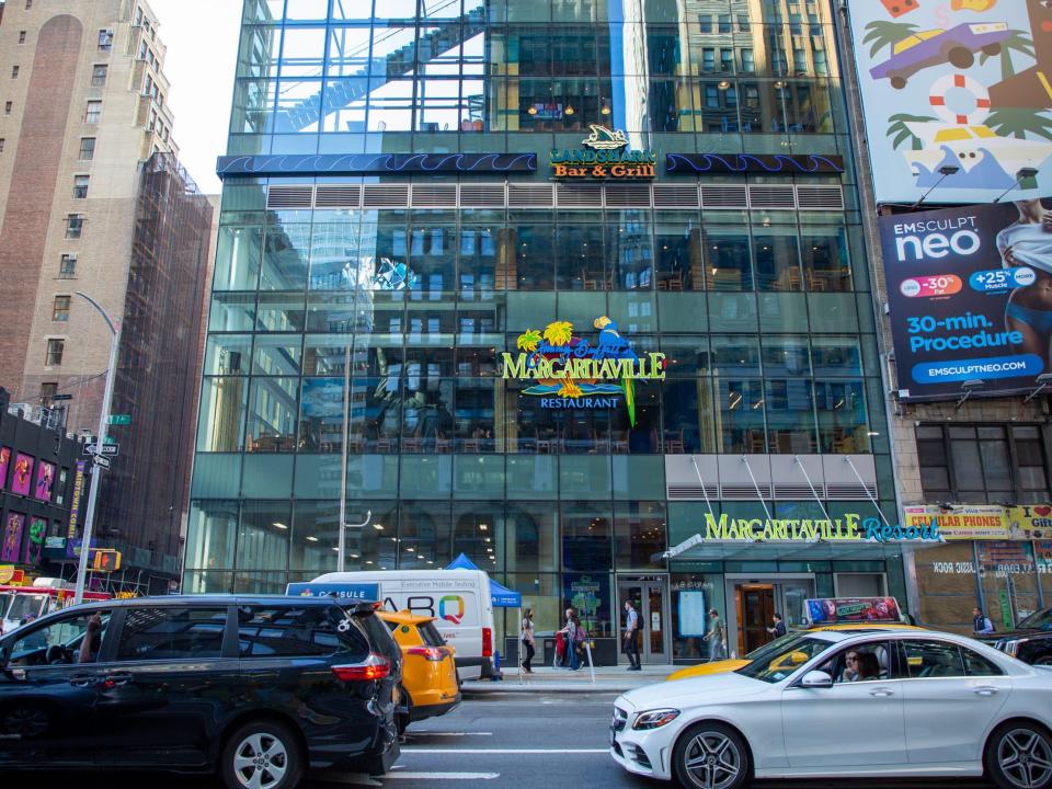 the exterior of the Margaritaville Resort Times Square building