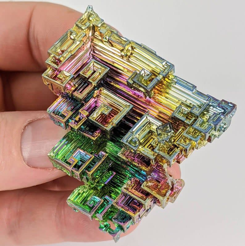 9) Rainbow Bismuth Crystal Iridescent Metal