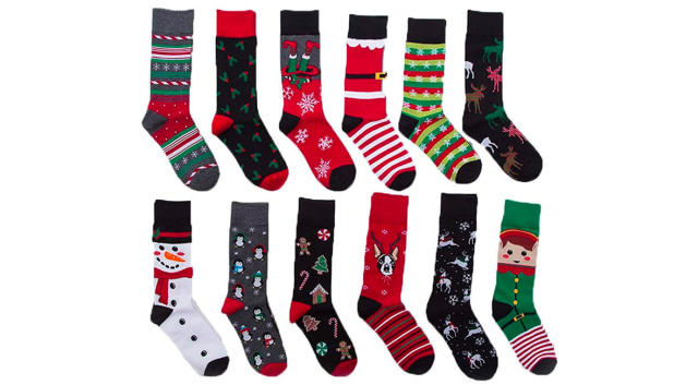 Christmas Elf Socks with Jingle Bells, 2 Pair, Stretch One Size Fits Most,  Adult