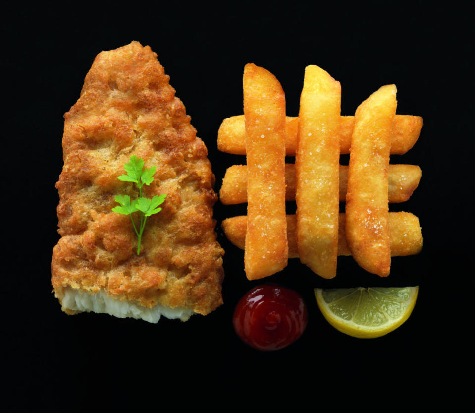A first look at the fish and chips served at M&S cafe. (Photo: Marks and Spencer)