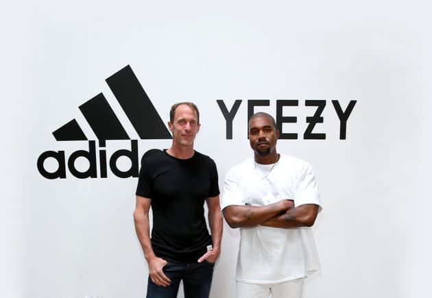 Adidas Chief Marketing Officer Eric Liedtke, left, and Ye in 2016. (Photo: Jonathan Leibson via Getty Images)