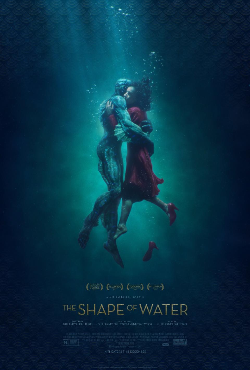 THE SHAPE OF WATER, US poster, from left: Doug Jones, Sally Hawkins, 2017. TM & © Fox Searchlight Pictures. All Rights reserved. /Courtesy Everett Collection