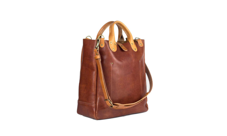 Winter Session leather garrison bag in cognac