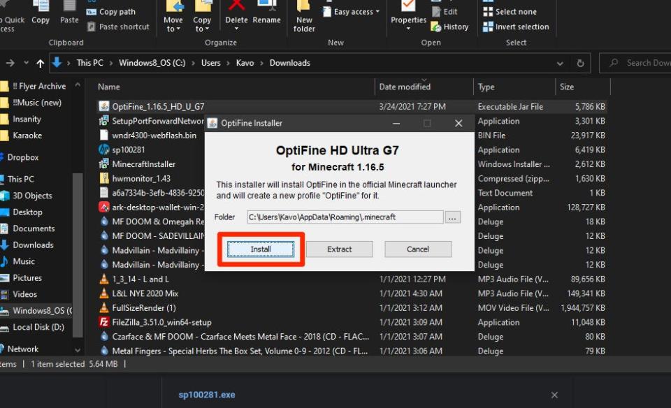 5   How to install optifine