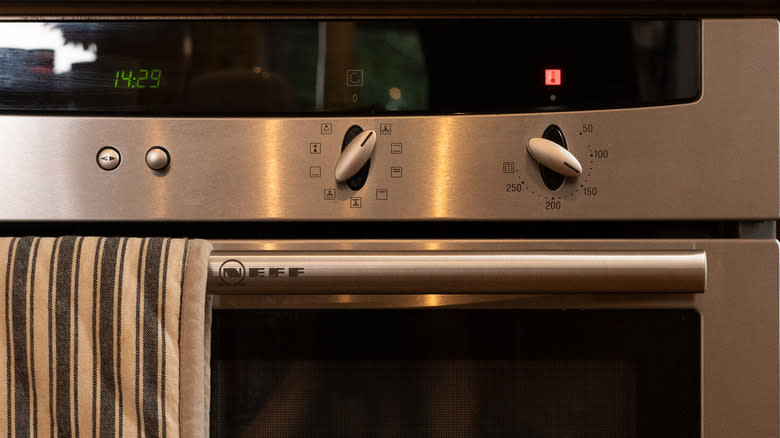 preheating an oven