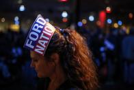 Toronto Mayor Rob Ford supporter Frances Howes poses at Ford's campaign launch party in Toronto, April 17, 2014. The Toronto municipal election is set for October 2014.