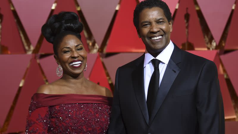 Pauletta Washington, left, and Denzel Washington arrive at the Oscars on Feb. 26, 2017, at the Dolby Theatre in Los Angeles.