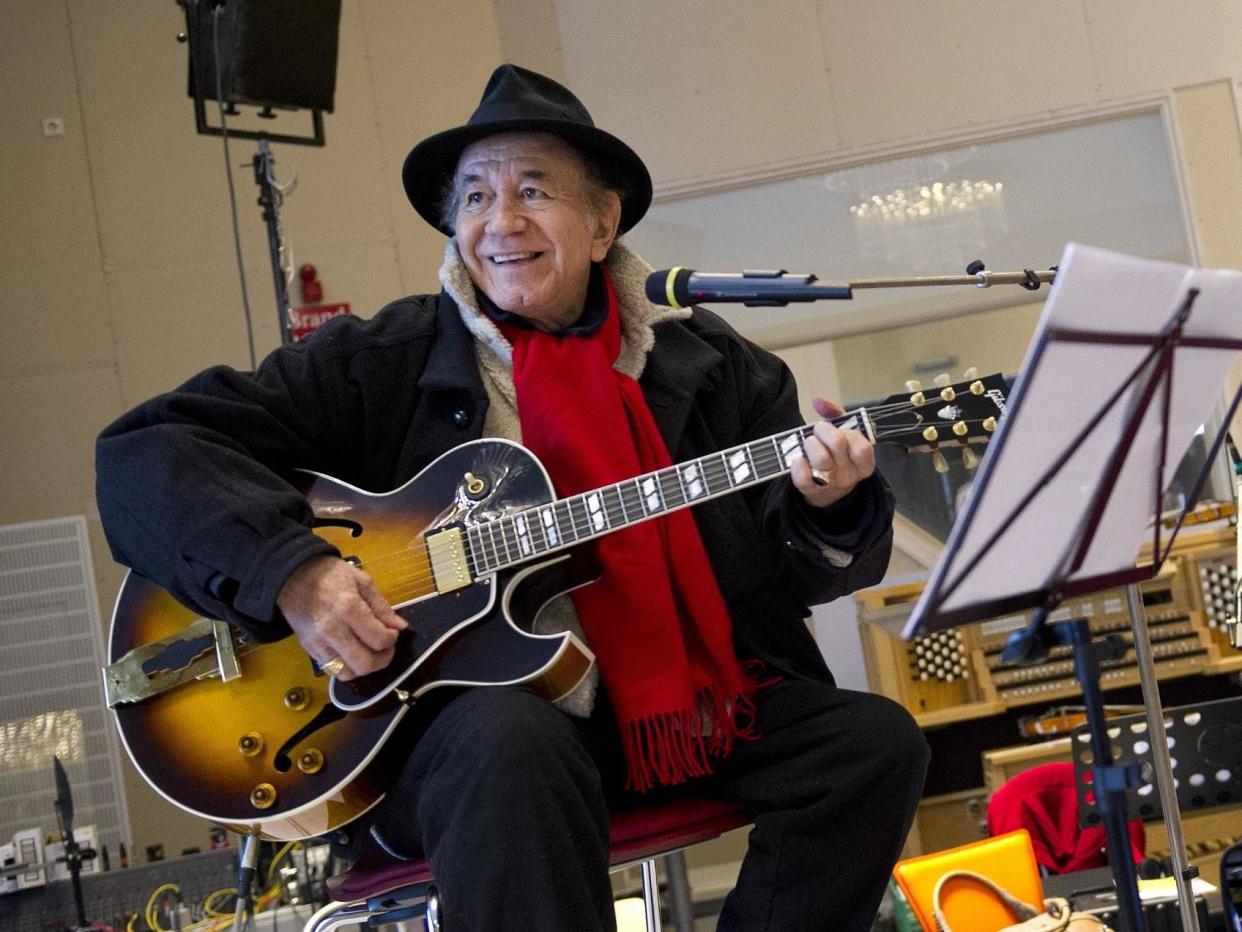 Trini Lopez in the studio in 2013 as part of a collaboration with Andre Rieu: AFP via Getty Images