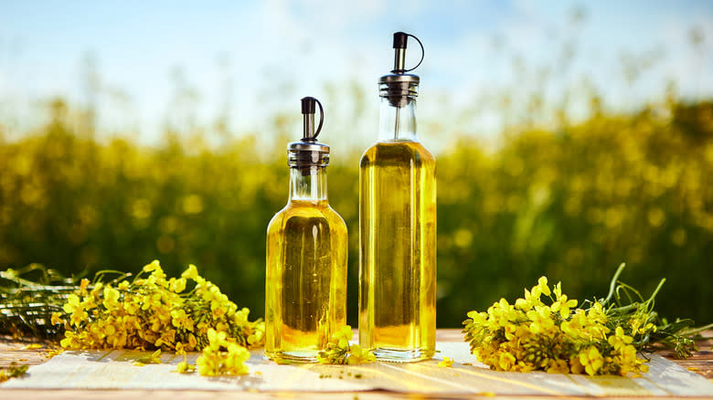 bottles of canola oil