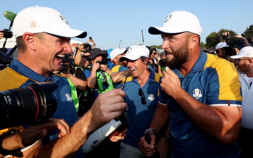 Justin Rose (L) and Jon Rahm (R) – Justin Rose: Jon Rahm should make himself eligible for Ryder Cup – rules should not be changed