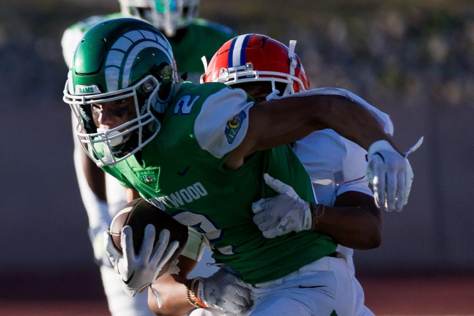 Montwood's Diego Oaxaca (2) at a high school football game against San Angelo Central on Friday, Sept. 1, 2023, at the SISD Student Activities Complex in El Paso.