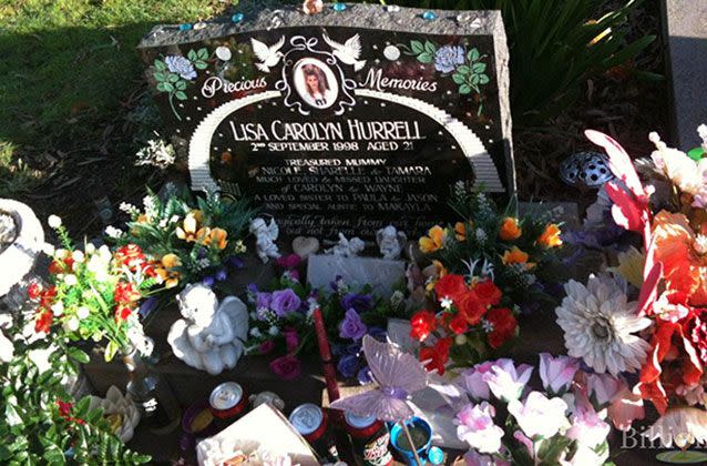 Families, including those of Lisa Hurrell, have been asked to remove ornaments from grave sites. Source: Billiongraves.com