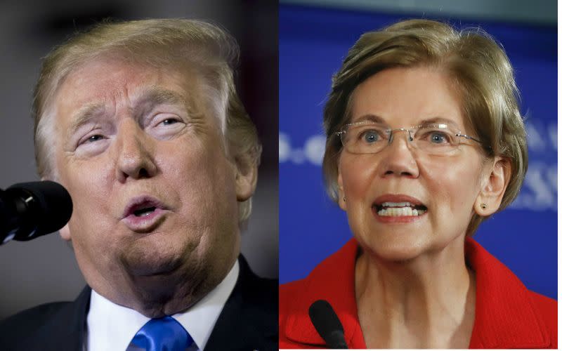 Con la intención de anticiparse al discurso del presidente Donald Trump sobre “Pocahontas”, la senadora Elizabeth Warren realizó una prueba de ADN para probar la ascendencia de su familia. (The Associated Press)