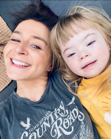 <p>Caterina Scorsone/Instagram</p> Caterina Scorsone with her daughter, Pippa.